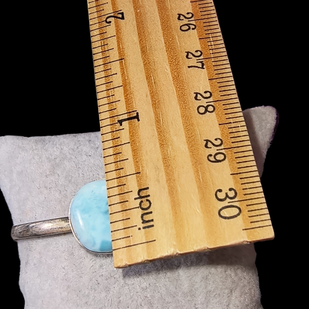 Larimar And Sterling Silver Bracelet With Hook Closure - Picture 3 of 11